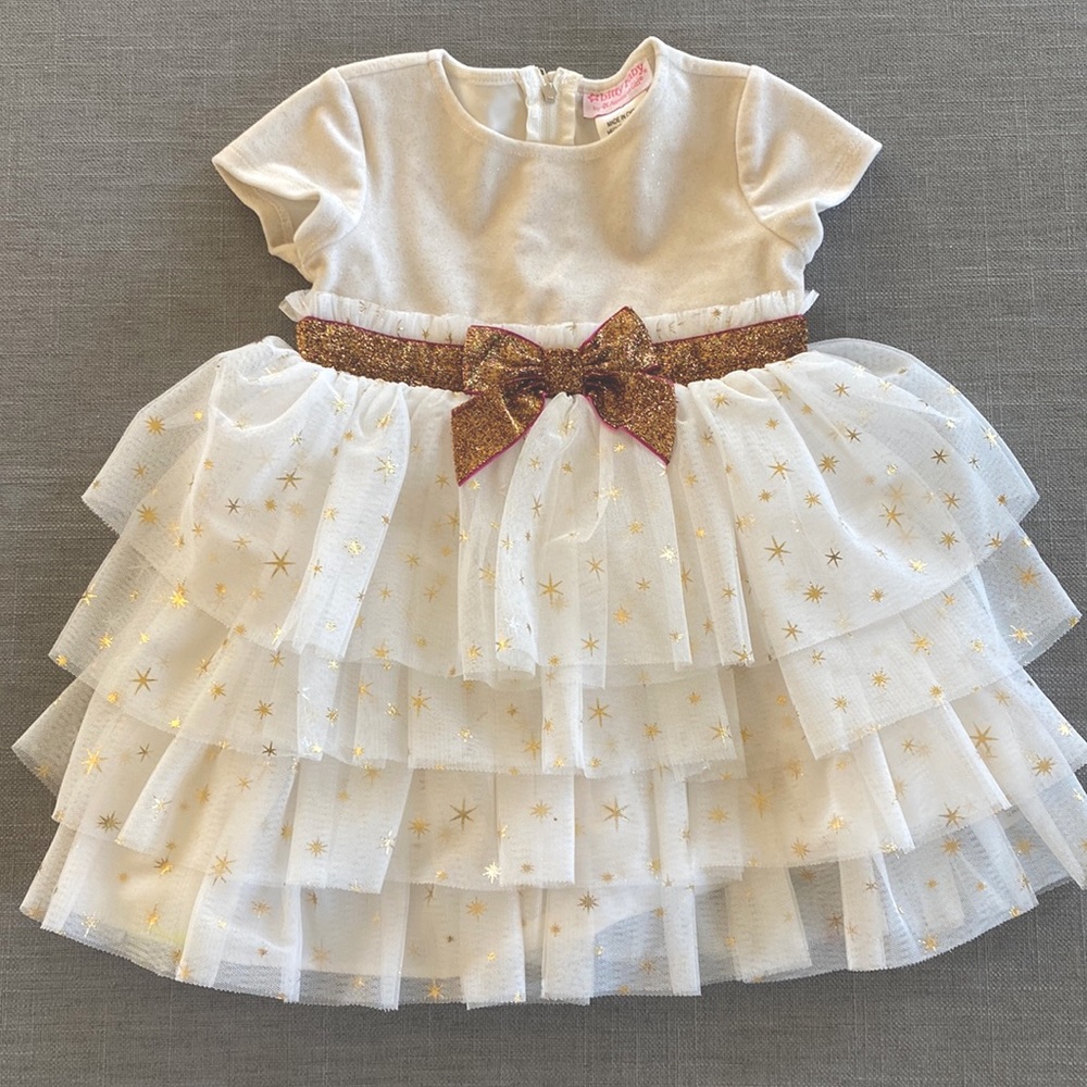 American Girl Bitty Baby Short Sleeve Holiday Dress